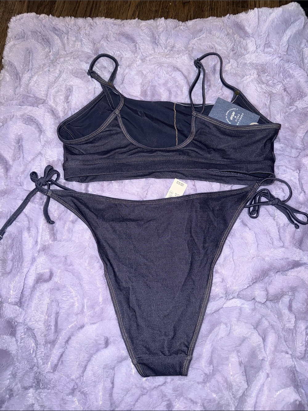 Navy Two-Piece Bikini Set - Top & Tie-Side Bottoms - Picture 4 of 4